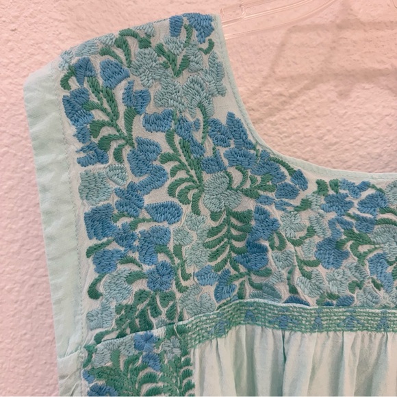 J. Marie blue floral embroidered top - Picture 6 of 6